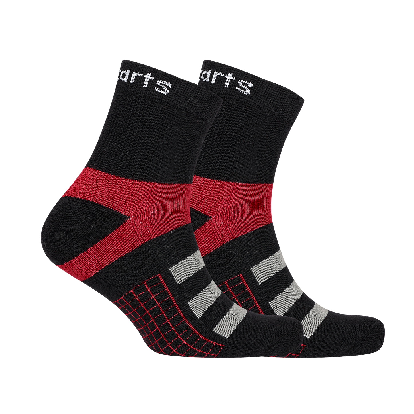 3 Pairs Ankle Socks - Coloured (Black Red, Black Grey & Navy Blue White)