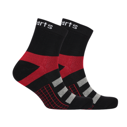 3 Pairs Ankle Socks - Coloured (Black Red, Black Grey & Navy Blue White)