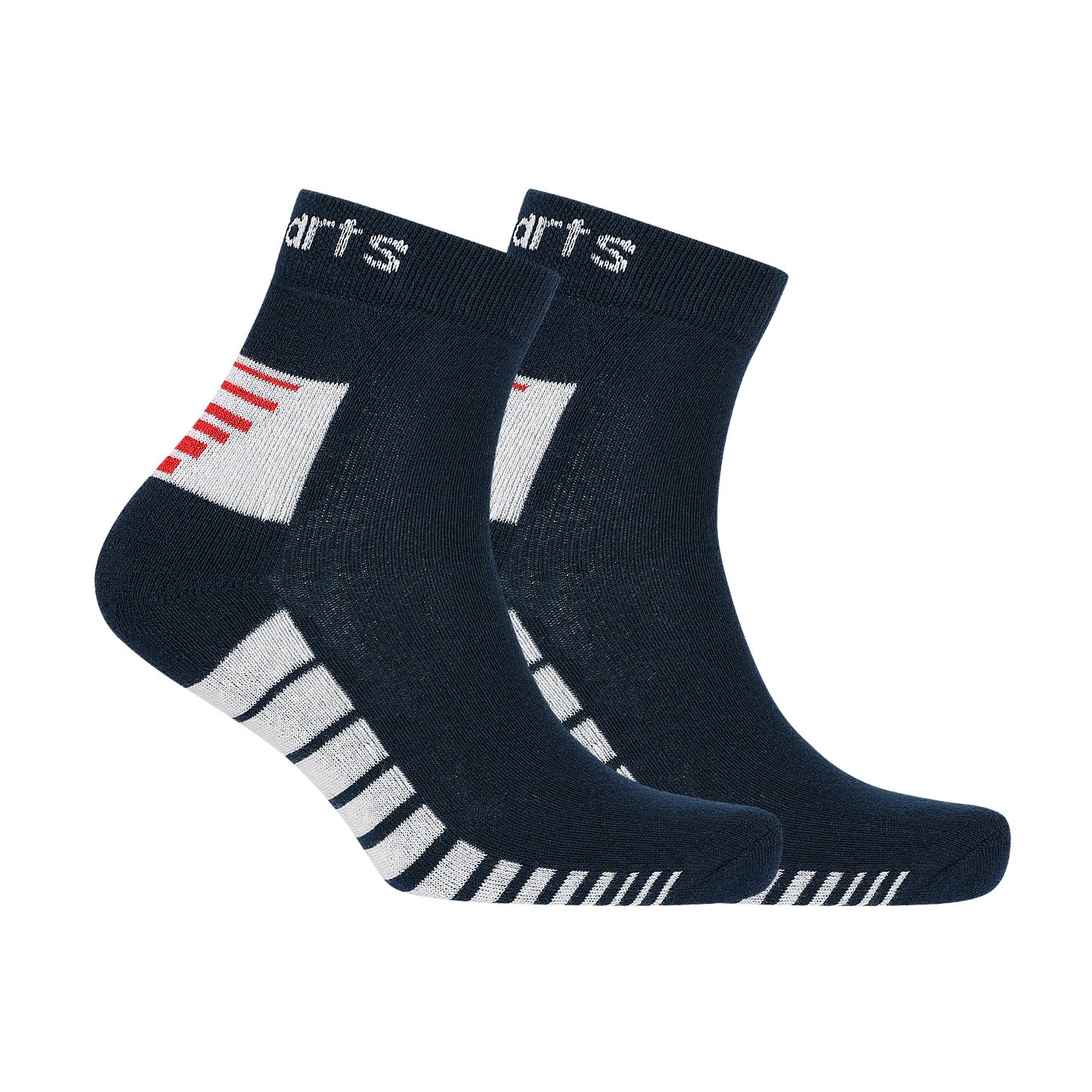 3 Pairs Ankle Socks - Coloured (Black Red, Black Grey & Navy Blue White)