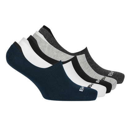 5 Pairs No Show Socks (Black, Navy Blue, White, Grey & dark Grey)