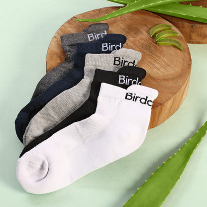 5 Pairs Sports Socks (Black,Navy Blue,White,Grey & Dark Grey)