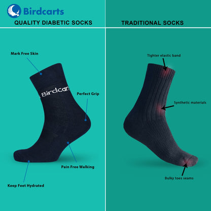 Bamboo Diabetic Socks - 1 Pair Navy Blue