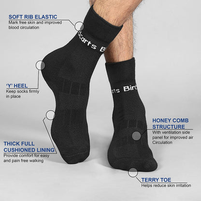 Bamboo Diabetic Socks -  1 Pair Black