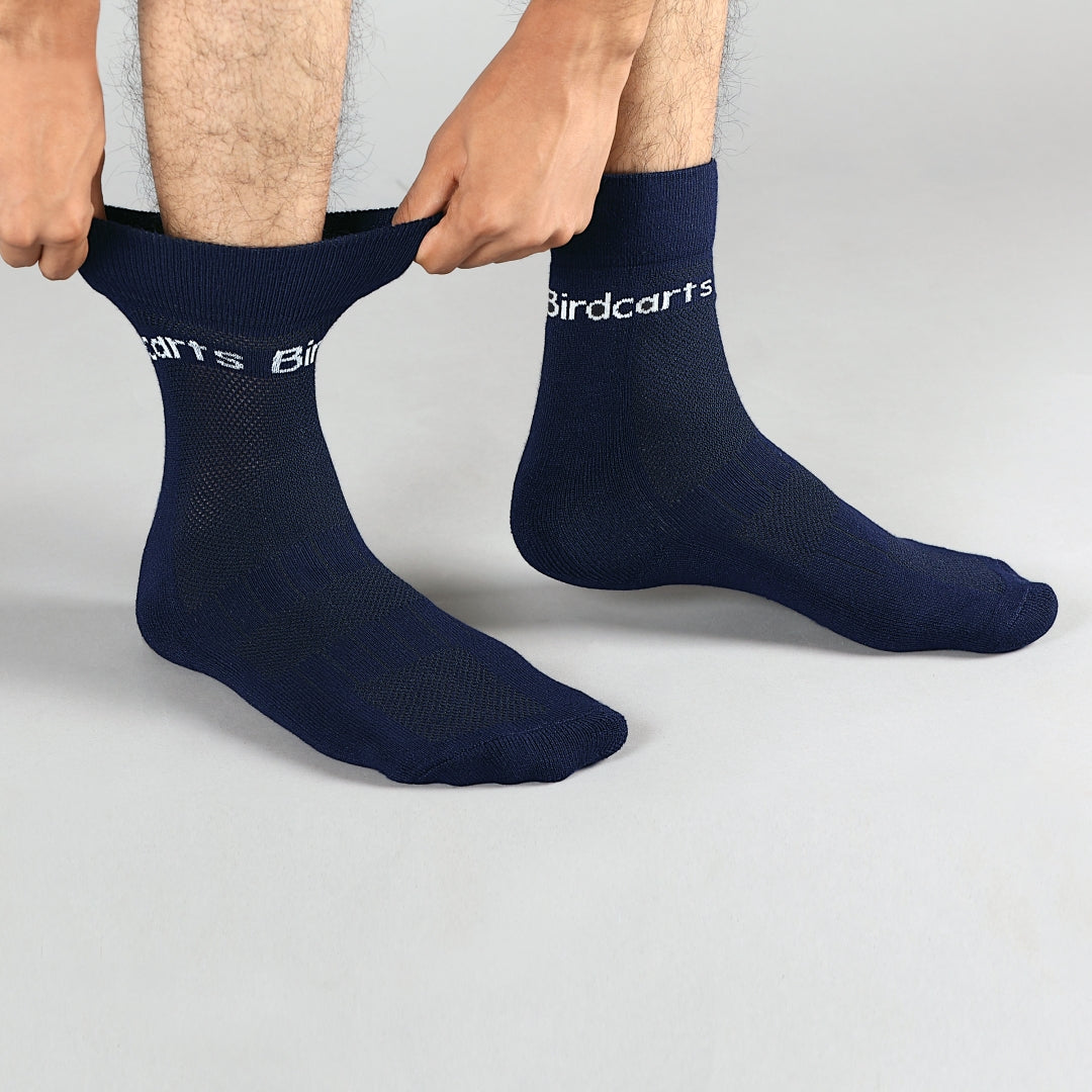 2 Pairs Bamboo Diabetic Socks -  (Black & Navy Blue)